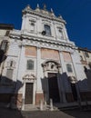 Bergamo, Italy. The facade of the church of SantÃ¢â¬â¢Alessandro della Croce Royalty Free Stock Photo